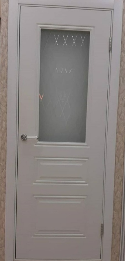 Межкомнатная дверь Трио Грэйс В2 Патина Эмаль Белая купить в Анапе